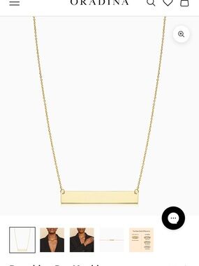 Brand New Oradina Brooklyn Bar Necklace